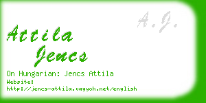 attila jencs business card